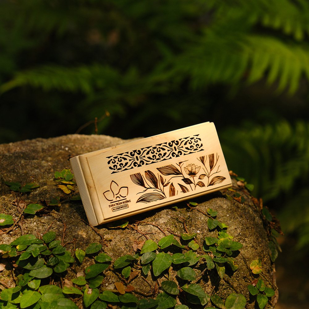 Tim Trầm Cầm Tay DANA 2 ngăn- Gỗ Ngà Voi Cao Cấp