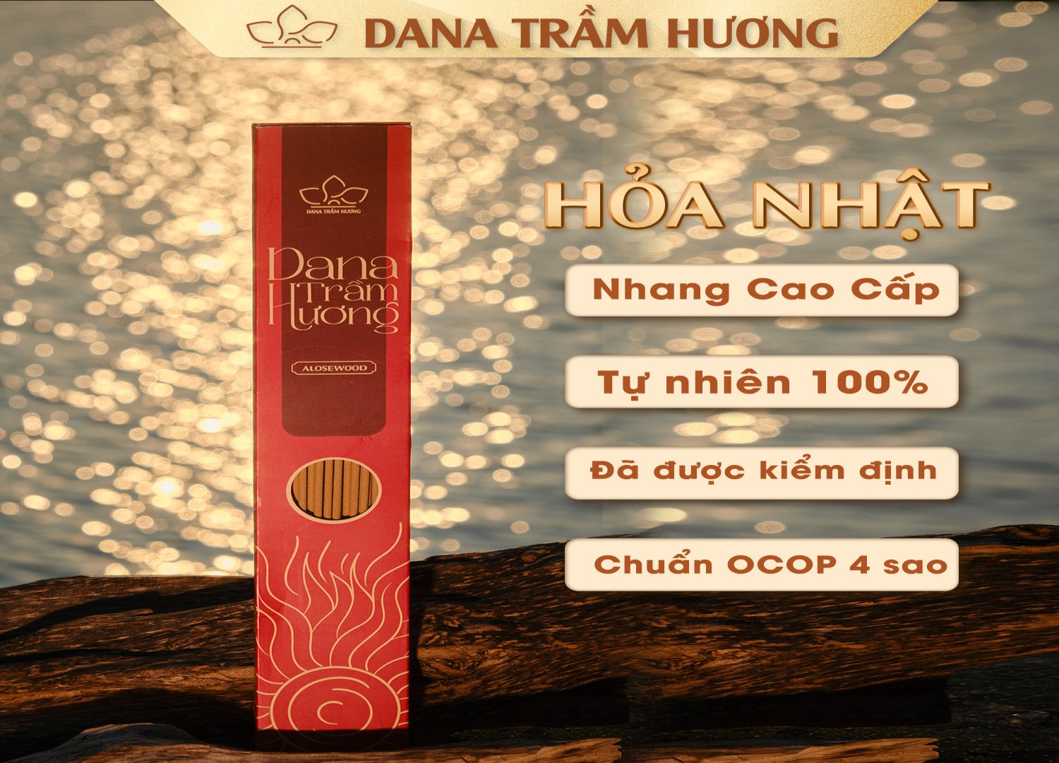 Nhang Trầm Hỏa Nhât DANA, 38cm hộp 100gr