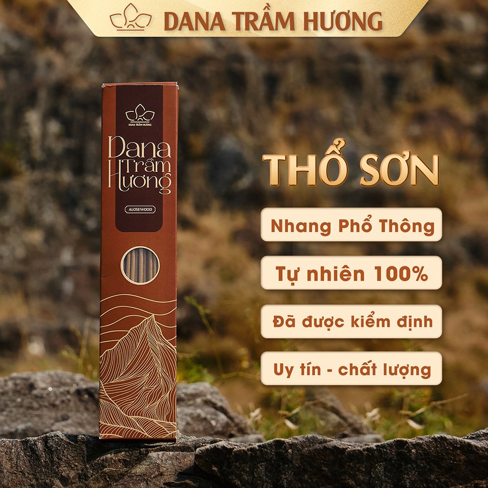 Nhang Trầm  Thổ Sơn DANA, loại phổ thông nhang sạch, ít khói 38cm , hộp 500gr