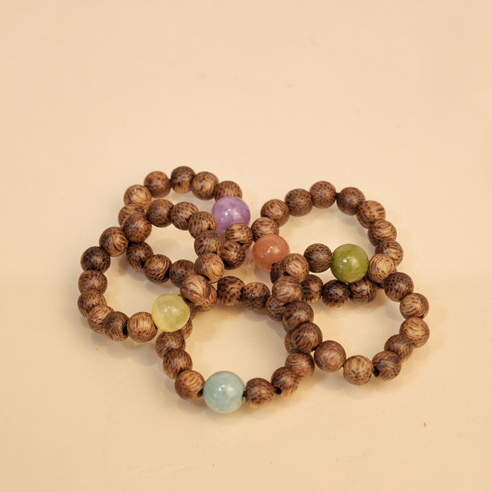 Nhẫn Trầm Hương Tốc Vườn - Phối Đá Ngọc Tài Lộc