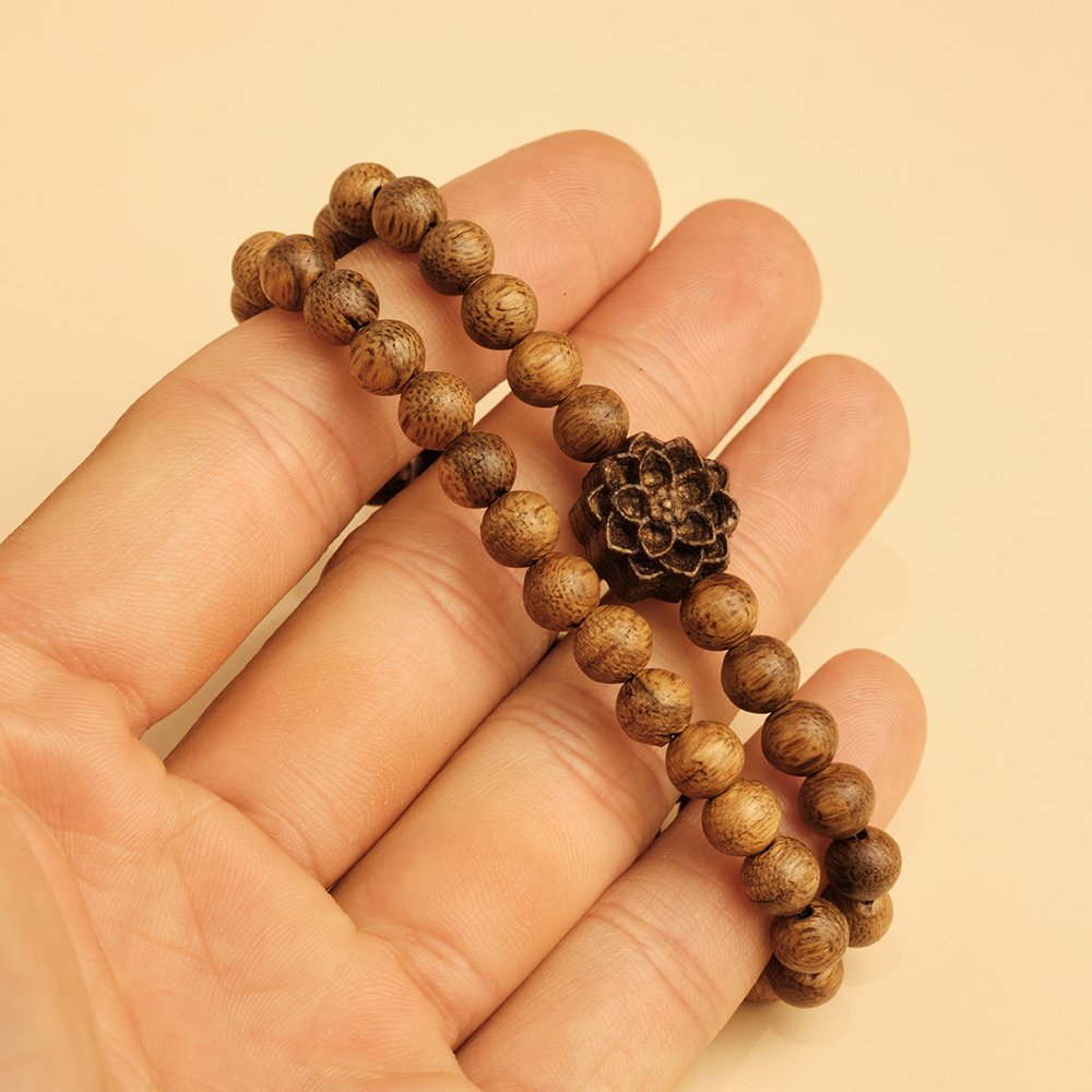 Vòng Tay Trầm Hương Liên Hoa - trầm tốc vườn 6li 2 vòng