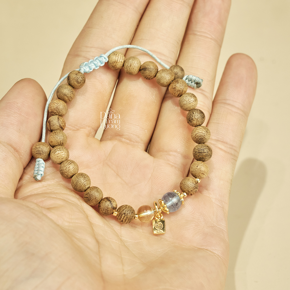 Vòng tay trầm hương -Trầm tự nhiên Việt Nam - 6li Tịnh Phúc