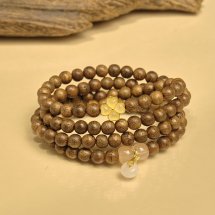 Vòng tay trầm hương -8li tốc vườn 108 hạt – Tứ Diệp An Nhiên