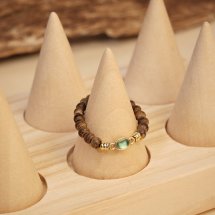 Nhẫn Trầm Hương, Trầm Tự Nhiên Treo Charm May Mắn Dana Trầm Hương