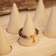 Nhẫn Trầm Hương, Trầm Tự Nhiên Treo Charm May Mắn Dana Trầm Hương