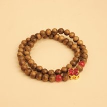 Vòng tay DANA Trầm Hương, Trầm tốc vườn 6li phối charm đá Phát Lộc An Xanh, 2 vòng